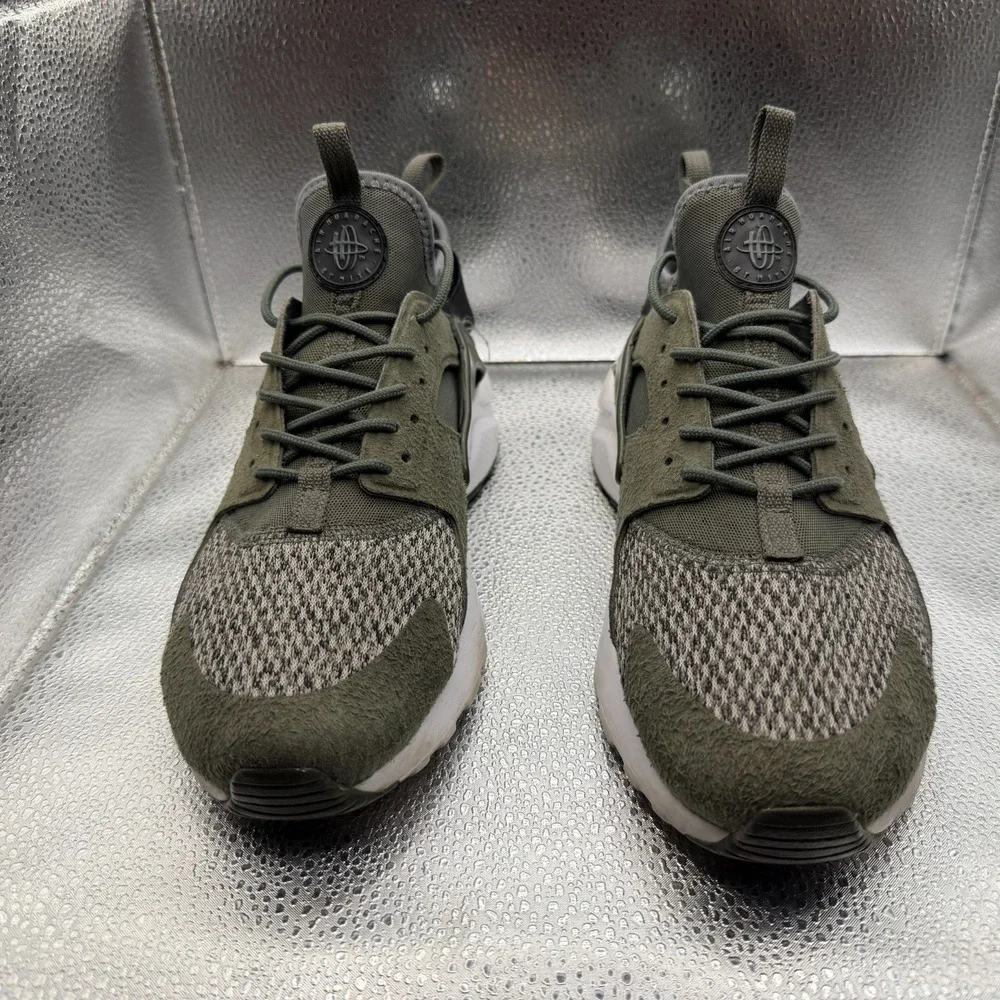 Size 7Y Nike Air Huarache Run Ultra SE (GS) Green Boys Athletic Shoes 942121-005